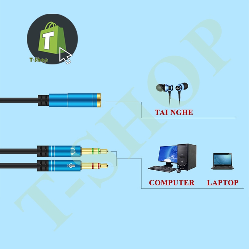 Jack chuyển đổi tai nghe 3.5 sang Audio & Mic (loại dài) | BigBuy360 - bigbuy360.vn
