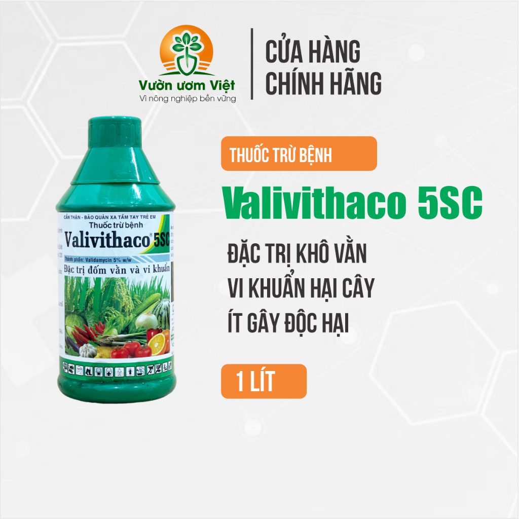 Thuốc trừ bệnh Valivithaco 5SC - trị nấm bệnh, vi khuẩn hại cây trồng - 1 Lít