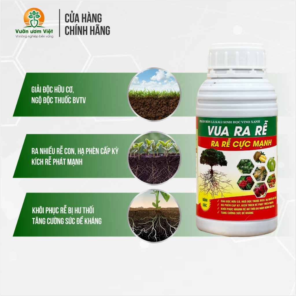 Phân bón VUA RA RỄ - ra rễ cực mạnh, dưỡng bộ rễ chắc khỏe, hạn chế bệnh tật, thối rễ, tái tạo rễ