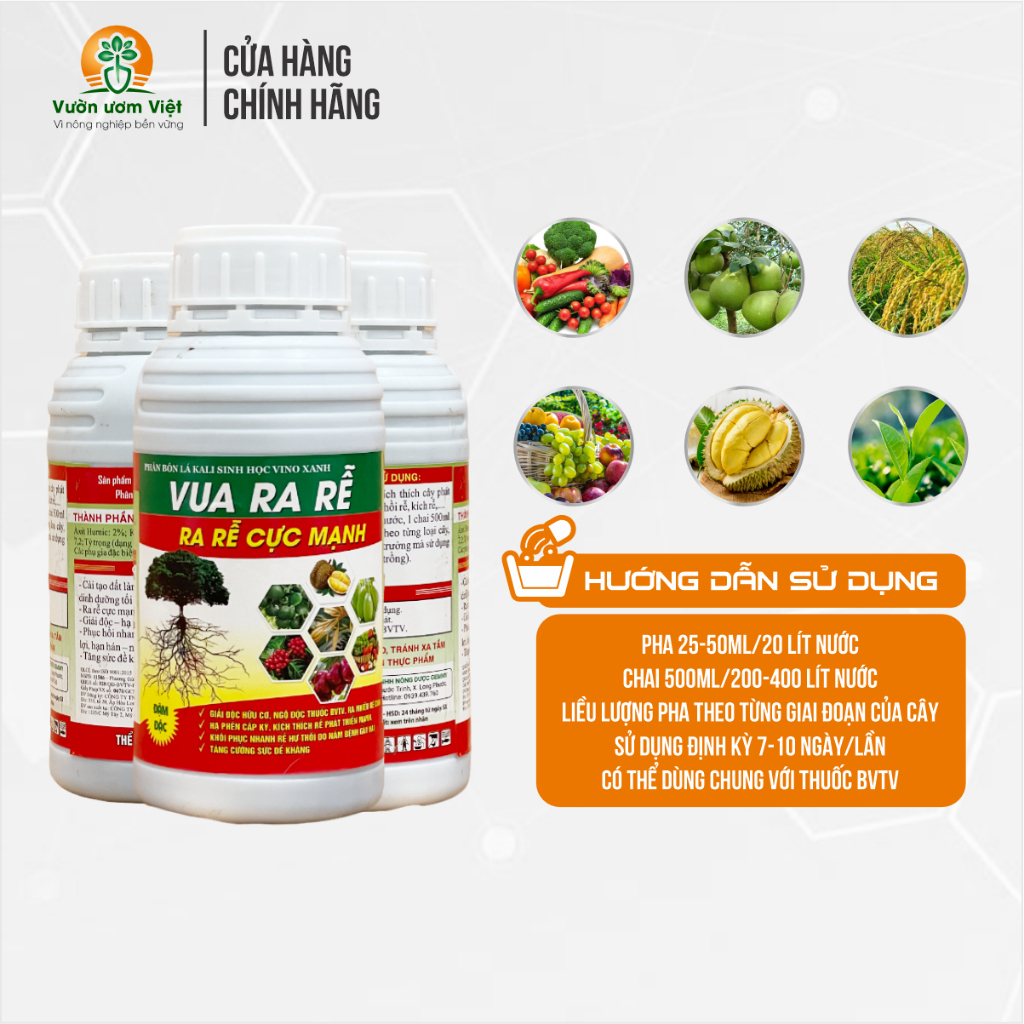 Phân bón VUA RA RỄ - ra rễ cực mạnh, dưỡng bộ rễ chắc khỏe, hạn chế bệnh tật, thối rễ, tái tạo rễ