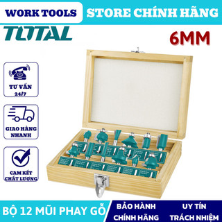 Bộ 12 mũi phay gỗ (6mm) TOTAL TACSR0121