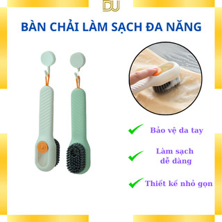 Bàn chải làm sạch quần áo đa năng tay cầm dài có ngăn đựng xà phòng mềm mại