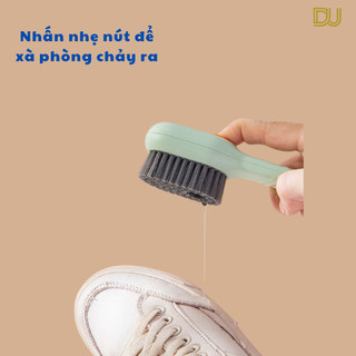 Bàn chải làm sạch quần áo đa năng tay cầm dài có ngăn đựng xà phòng mềm mại