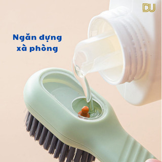 Bàn chải làm sạch quần áo đa năng tay cầm dài có ngăn đựng xà phòng mềm mại