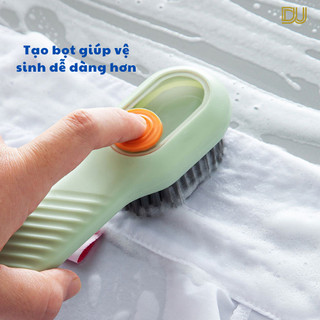Bàn chải làm sạch quần áo đa năng tay cầm dài có ngăn đựng xà phòng mềm mại