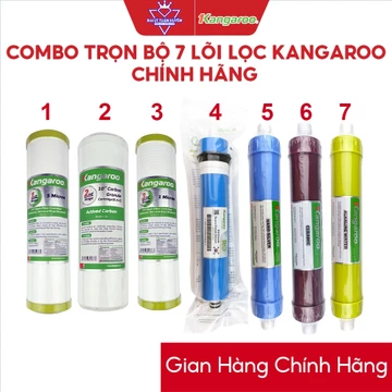 Trọn bộ Combo 7 lõi lọc nước Kangaroo chính hãng 1234567 - Lõi RO, Nano Silver, Ceramic, Alkaline Water