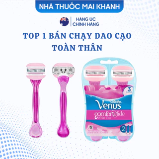 [Có che tên- tách lẻ] Bộ dao cạo cho nữ có đầu bơ gillette Venus comfortglide white tea venus spa 3 blades