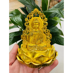 Tượng phật bà Quan Thế Âm Cánh rồng đế hoa sen đặt taplo ô tô, xe hơi PKN-153, độc đáo