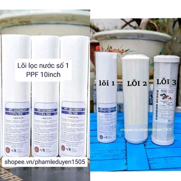 [FREESHIP 99K]_Combo bộ 6 lõi gồm 4 lõi số 1 và 1 lõi số 2,1 lõi số 3 10inch dùng cho các loại máy lọc nước và máy ro
