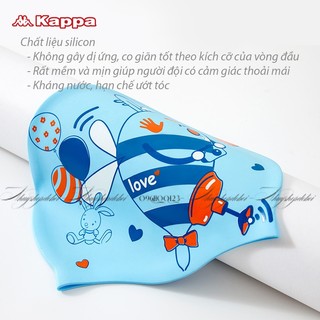 Mũ bơi/Nón bơi Silicone Kappa thoáng khí cho bé bơi lội