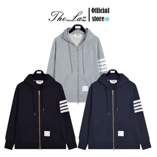 Áo Hoodie Zip Có Dây Kéo, Áo Khoác Nỉ Nam Nữ Thom Browne 4 Sọc Tay Chất Nỉ Bông Siêu Đẹp