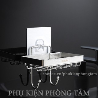 [MẪU MỚI] Khay đựng xà phòng Inox 304 dán tường - Kệ xà bông dán tường SUS304