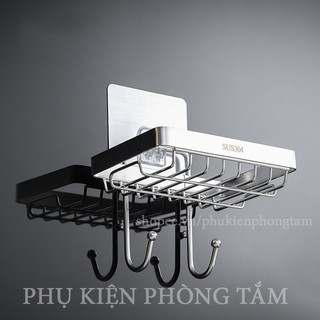 [MẪU MỚI] Khay đựng xà phòng Inox 304 dán tường - Kệ xà bông dán tường SUS304