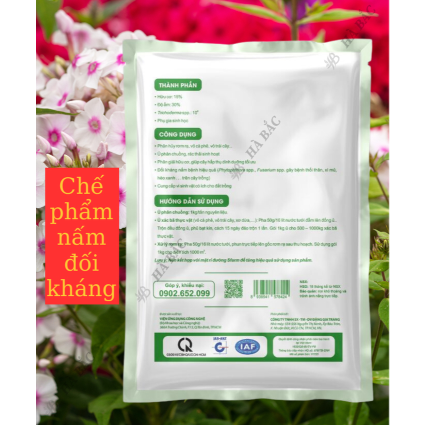 Chế Phẩm Vi Sinh TRICHODERMA SFARM, có thêm Humic - Gói 1KG (ú phân chuồng, ủ rác, cải tạo đất)