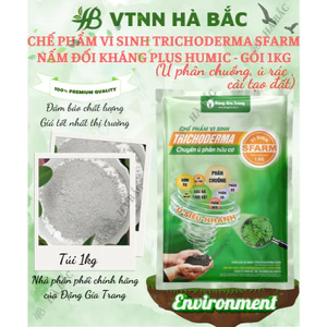 Chế Phẩm Vi Sinh TRICHODERMA SFARM, có thêm Humic - Gói 1KG (ú phân chuồng, ủ rác, cải tạo đất)