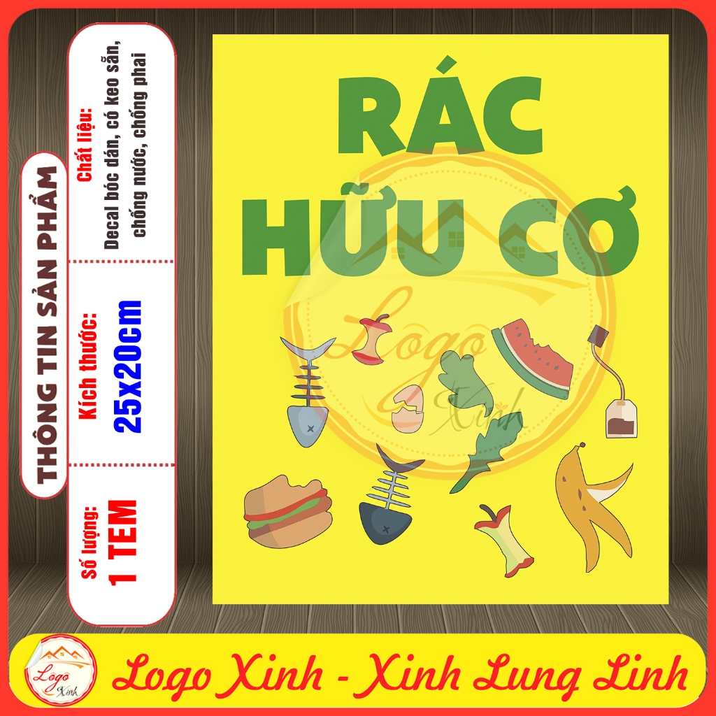 LOGO TEM STICKER BẢNG PHÂN LOẠI CHẤT THẢI, PHÂN LOẠI RÁC THẢI ĐỂ BẢO VỆ ...