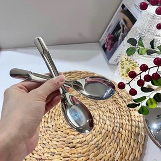 Thìa inox 18/10 thìa cơm [336] thìa cổ vịt nguyên khối dài 16cm