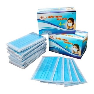 Khẩu trang y tế kháng khuẩn 4 lớp Famapro hộp 50 cái