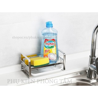 [LOẠI ĐẸP] Kệ Inox SUS 304 Để Đồ Rửa Chén Bát Chống Hoen Rỉ - Để Lên Bồn Rửa hoặc Dán Tường