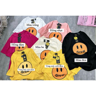 Áo Thun Mặt Cười Drew Chất Cotton Tàu Thoáng Mát, Áo Thun Mặt Cười Thời Trang Nam Nữ