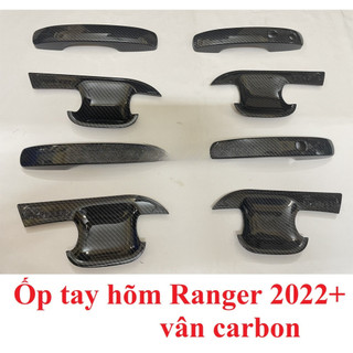 Ốp tay nắm, hõm cửa xe Ford Ranger đời 2022 - ĐẾN NAY - Mẫu Vân Cacbon nhựa cao cấp