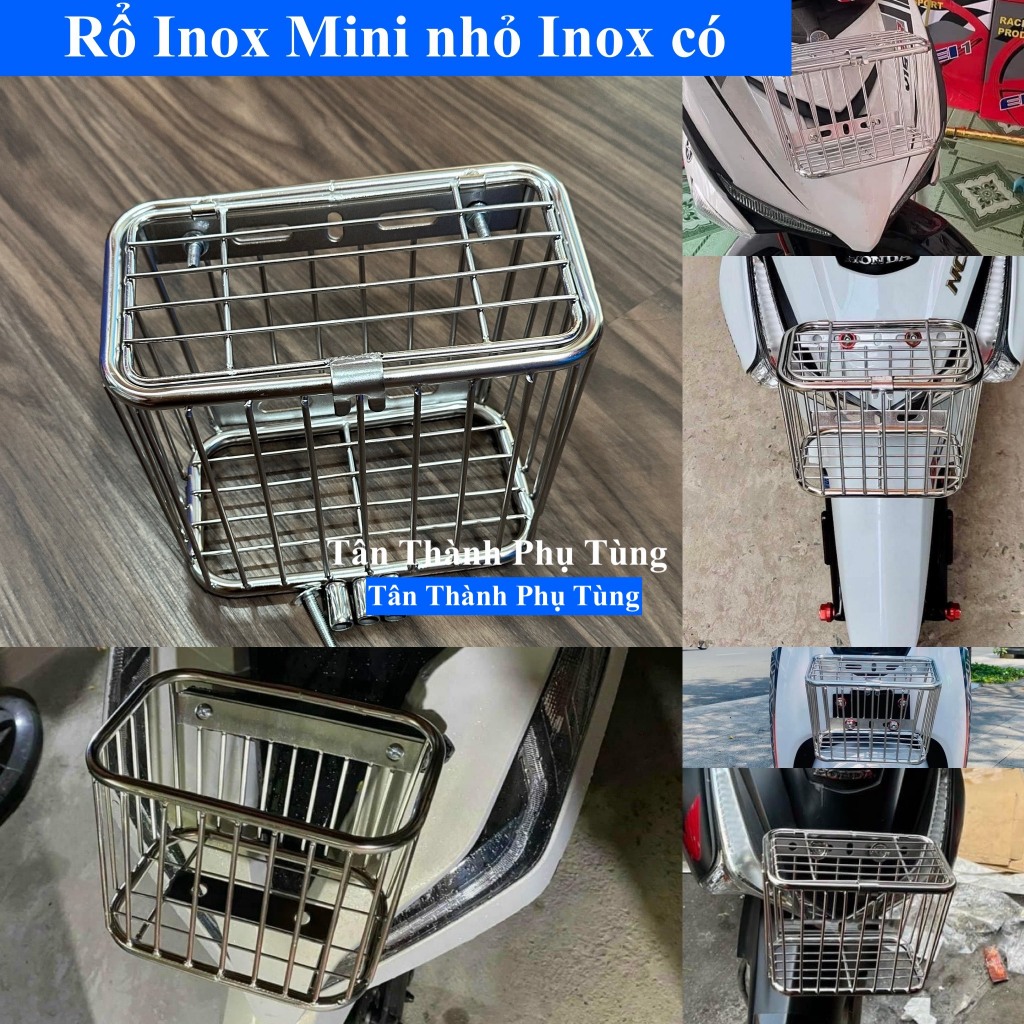 Rổ Inox Mini có nắp chế gắn nhiều dòng xe | Shopee Việt Nam