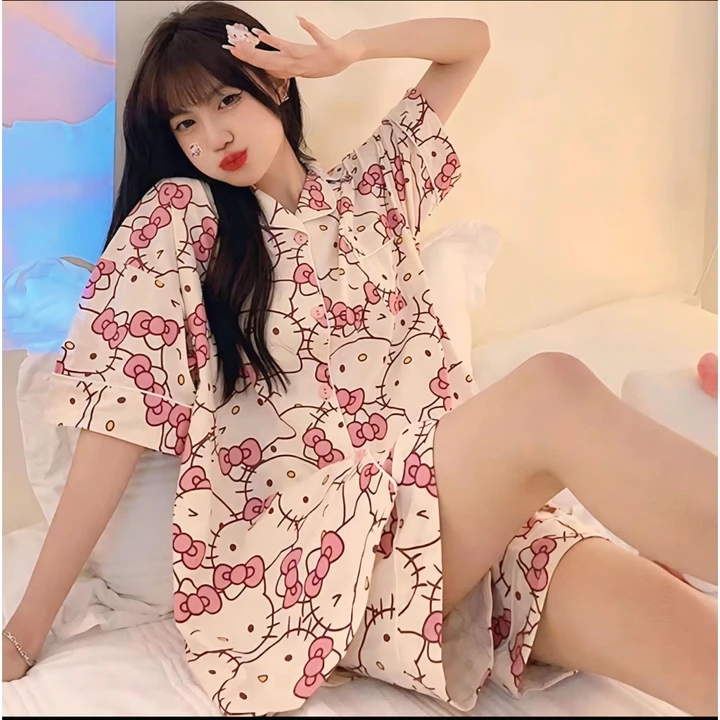 Bộ đồ ngủ pijama mặc cho nữ cộc đùi thường,Đồ ngủ nữ,Đồ bộ mặc nhà,sét bộ pijama mặc nhà💖 Sỉ pijama