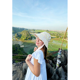Mũ Nón Tai Bèo Hoạ Tiết Hoa Vàng Vành Rộng Thời Trang - Autumn Hat KoiKooi