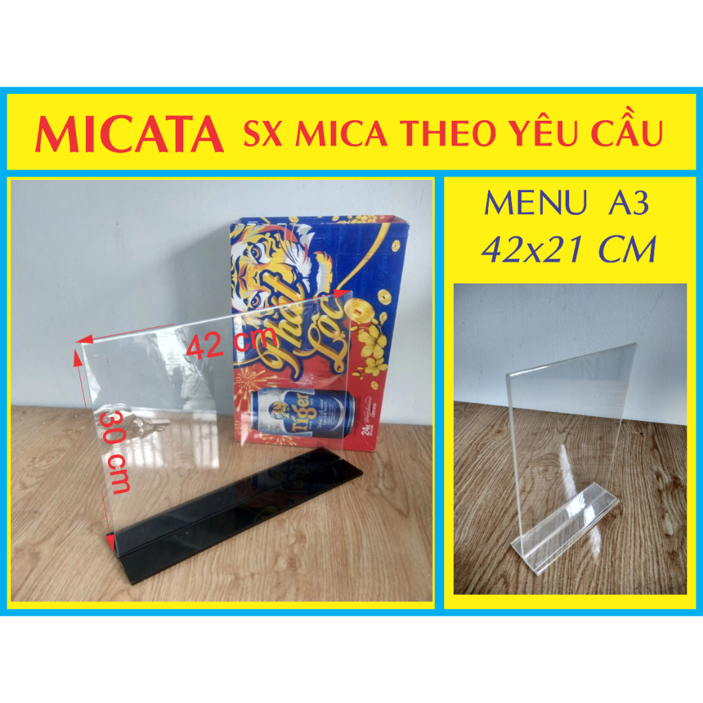 MENU MICA A3 30 X 42 CM 2 MẶT CHỮ T | Shopee Việt Nam