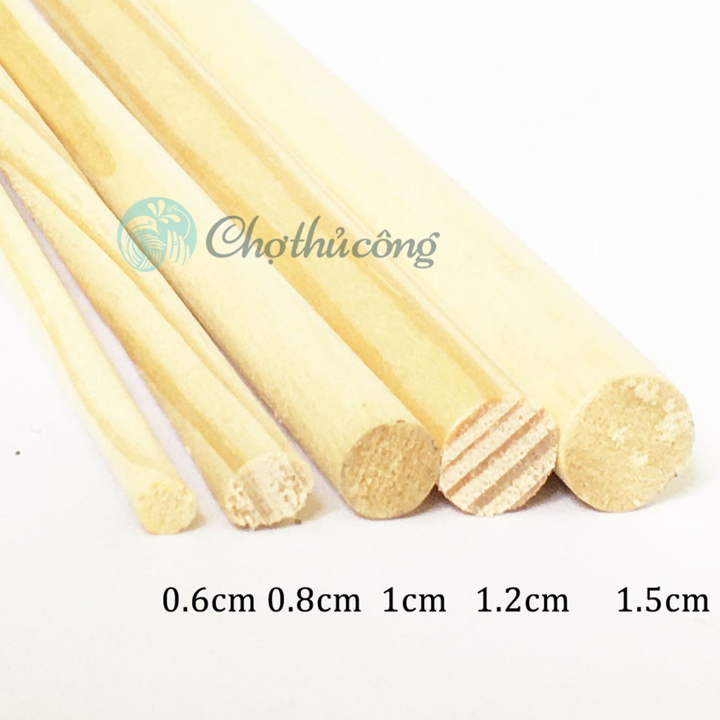 Thanh gỗ tròn bằng gỗ thông đường kính 1.2cm x 1m5 treo rèm, phụ kiện ...
