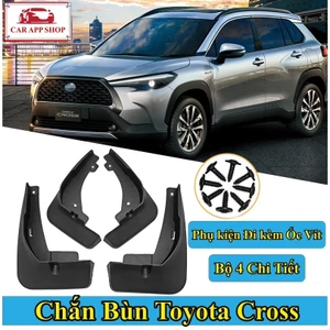 Chắn Bùn Toyota Cross Chất Liệu Nhựa Dẻo Bộ 4 Chiếc Có Kèm Ốc Vít