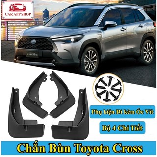 Chắn Bùn Toyota Cross Chất Liệu Nhựa Dẻo Bộ 4 Chiếc Có Kèm Ốc Vít