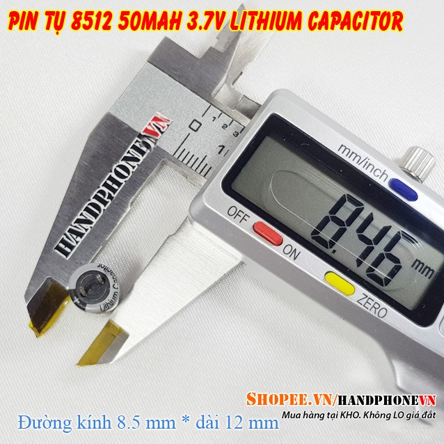 Pin Tụ 8512 50mAh 3.7v cho Tai Nghe Bluetooth, Máy Trợ Thính , Micro ...