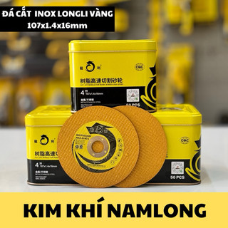 Đá cắt sắt inox LONGLI 💪FREE SHIP💪 Lưỡi cắt sắt inox màu vàng 107x1.4x16mm hộp 25, 50 viên LONGLI