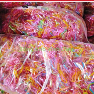 1 bịch 1kg chun buộc tóc đen, nhiều màu dai tốt
