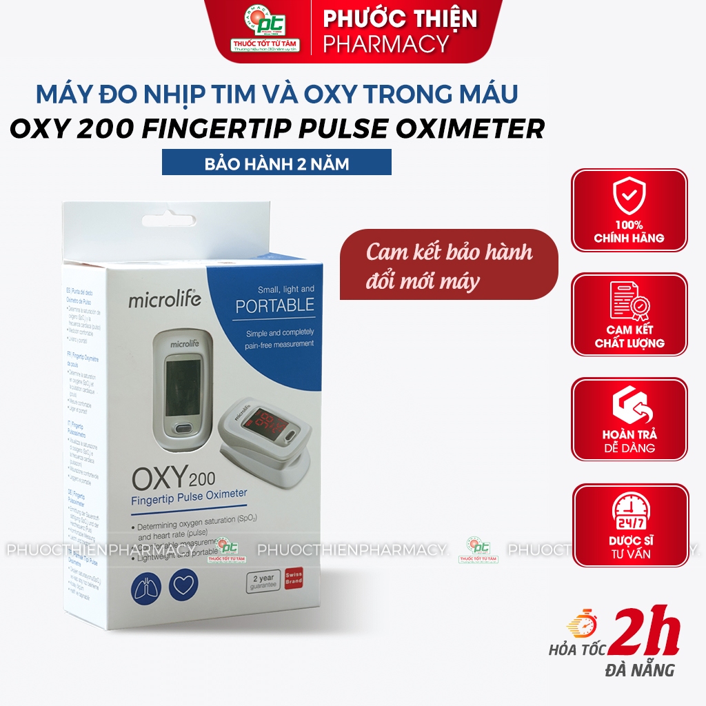 Máy đo nồng độ oxy SpO2 trong máu SpO2 và nhịp tim MICROLIFE OXY 200 ...