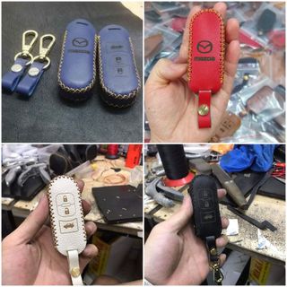 [Đẹp & Chất] Bao da chìa khóa Mazda 2, Mazda 3, Mazda 6, CX5, CX8, CX9 da bò handmade, kèm tặng móc