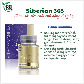 Thực phẩm bảo vệ sức khỏe VitaGermanium -hỗ trợ tăng cường sức đề kháng, hỗ trợ giảm cholesterol, tốt cho tim mạch – 30v