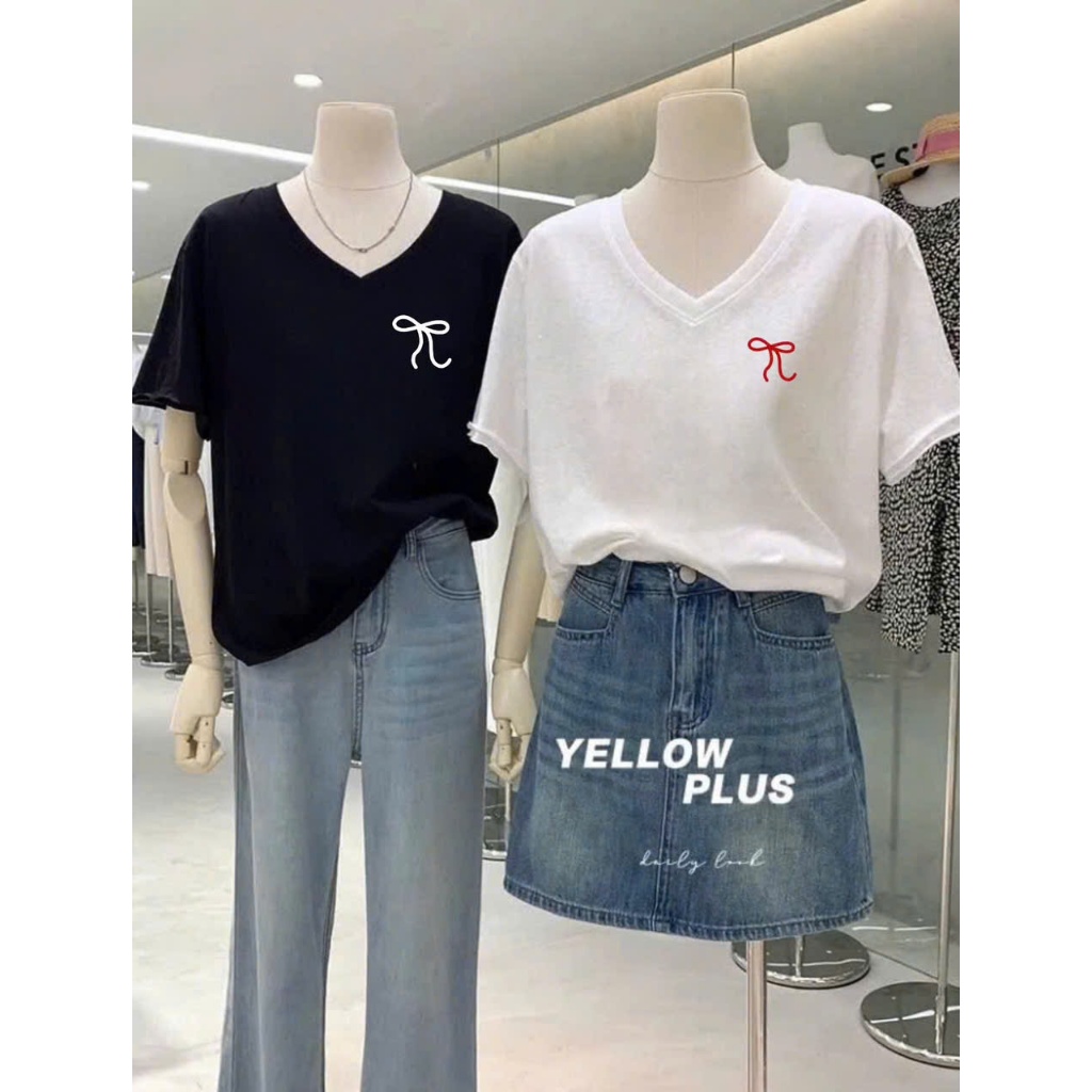 Áo thun nữ cổ tim, Áo thun babytee cổ V in hình July fashion, Áo babytee chát thun xượt mềm mát, thấm mồ hôi tốt