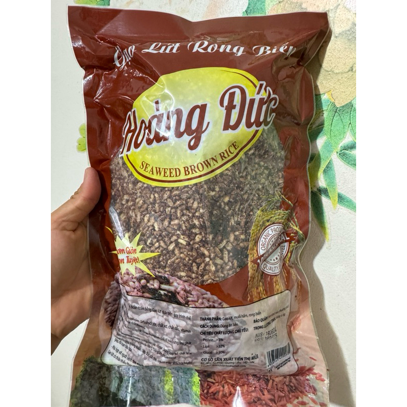 (1kg) Gạo lứt sấy rong biển Hoàng Đức giòn ngon