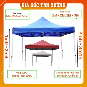 Nhà Bạt Di Động 2,5M x 2,5M; 2M x 3M; 3M x 3M; 2M x 2M Che Nắng, Che Mưa Ngoài Trời