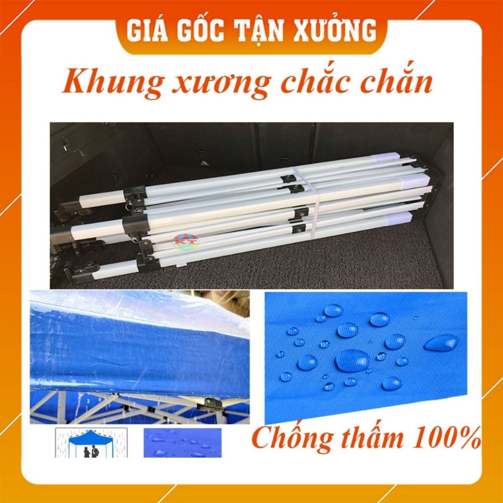 [Hàng Chuẩn - Nhiều Màu] Nhà Bạt Di Động 2,5M x 2,5M; 2M x 3M; 3M x 3M; 2M x 2M Che Nắng, Che Mưa Ngoài Trời