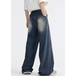 Quần Jeans Ống Rộng Dáng Suông Nam Nữ, Túi Ngược - Màu Wash