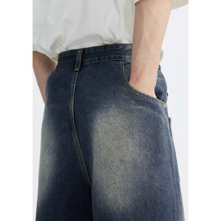 Quần Jeans Ống Rộng Dáng Suông Nam Nữ, Túi Ngược - Màu Wash
