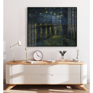 Đêm Đầy Sao Trên Sông Rhone - Starry Night Over the Rhone - Tranh Laminate Tráng Gương Nghệ Thuật Vincent Van Gogh
