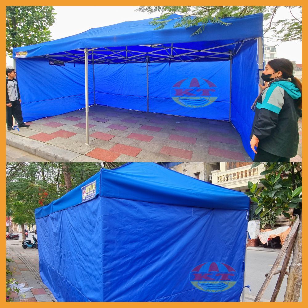 [Có Rèm] Nhà Bạt Di Động Đa Năng Gấp Gọn 3M x 6M Có Bạt Che Xung Quanh Mặt Vải 4 Mặt, Nhà Bạt Che Mưa, Che Nắng
