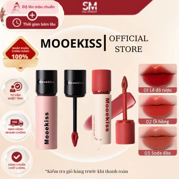 Son Mooekiss Loại Son sáng da nâng Son bóng mỏng nhẹ dưỡng ẩm tint lì không khô môi 3g
