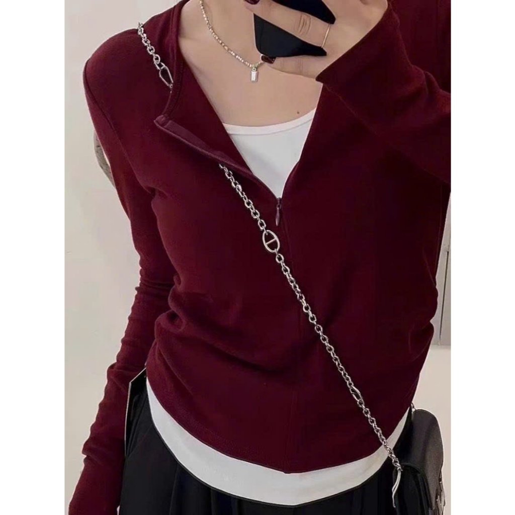 áo thun nữ dài tay phối layer trắng nhún eo, áo thun body dáng dài nhún tôn dáng huyenstore.23 (A149)