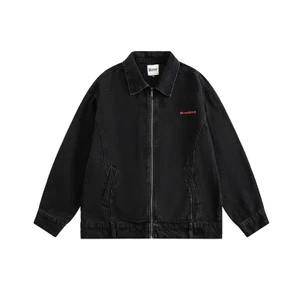 Áo Khoác Jeans Nam Nữ Form Rộng Dáng Suông - Cổ Bẻ - Phối Dây Kéo - Thêu Nổi, Thời Trang Unisex