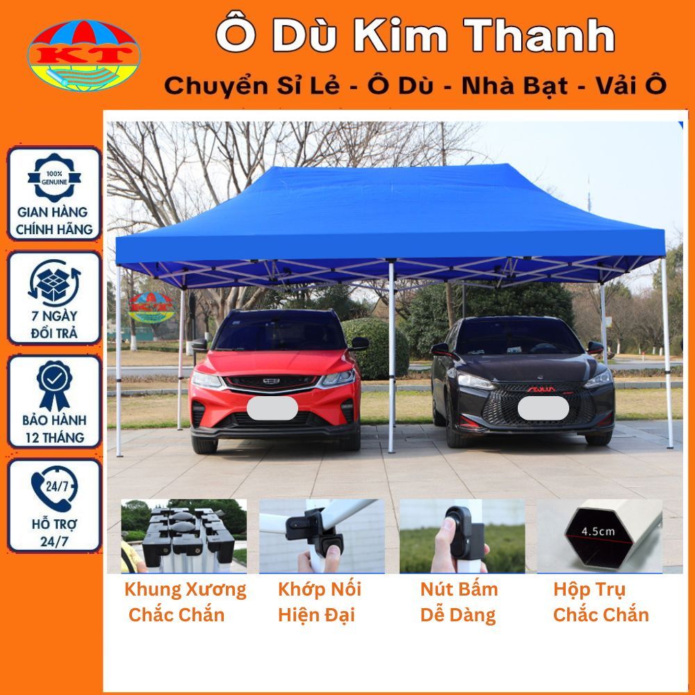 [Nặng 46 KG - Loại Cao Cấp] Nhà Bạt Di Động Đa Năng Gấp Gọn 3M x 4,5M, 3M x 6M Khung Sắt Sơn Tĩnh Điện Không Gỉ